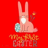 My First Easter Cute Bunny Holiday Santa Hat thumb 1