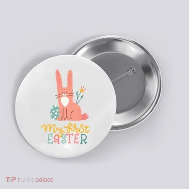 My First Easter Cute Bunny Holiday Button