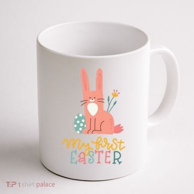 My First Easter Cute Bunny Holiday Coffee Mug back