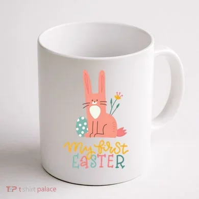 My First Easter Cute Bunny Holiday Coffee Mug back