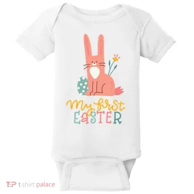 My First Easter Cute Bunny Holiday Baby Bodysuit
