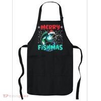 Merry Fishmas Funny Christmas Fishing Fish Gift Xmas Apron thumb 0