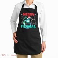 Merry Fishmas Funny Christmas Fishing Fish Gift Xmas Apron thumb 2
