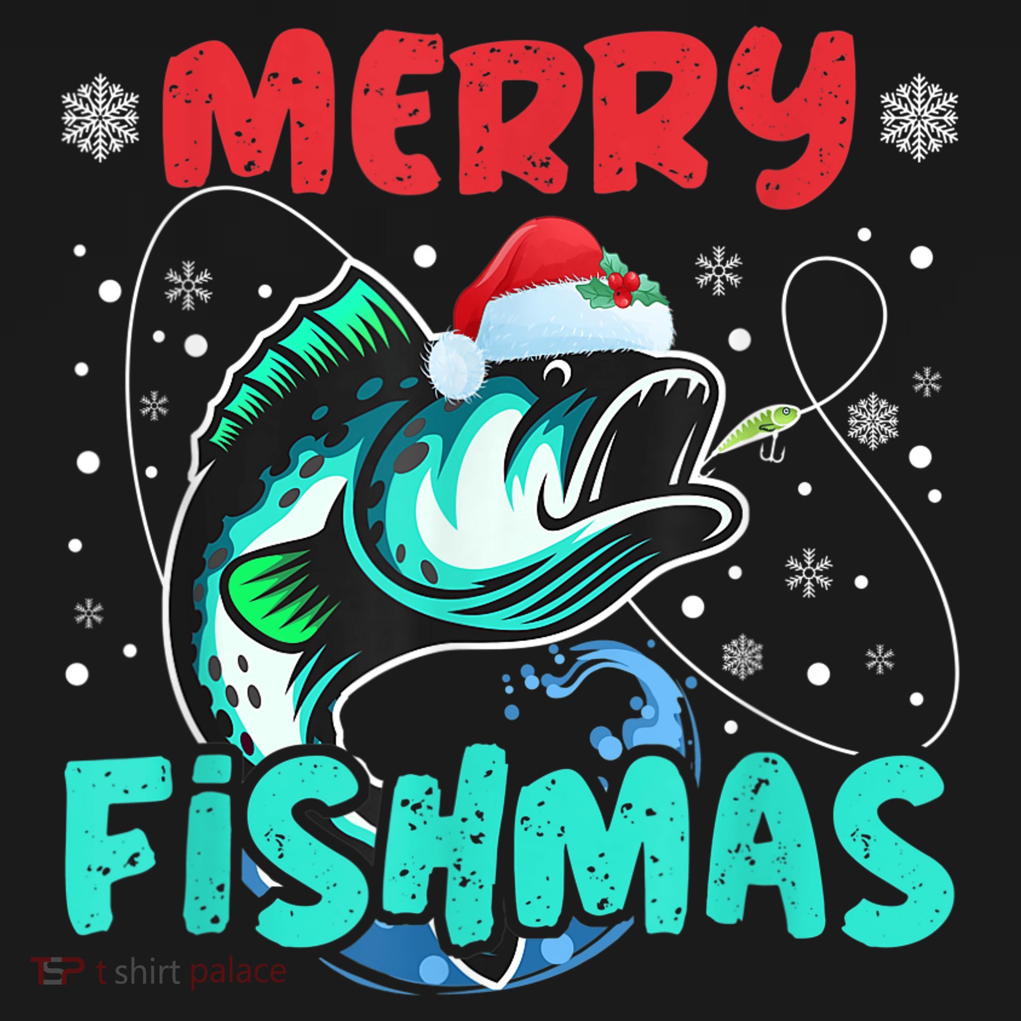 Merry Fishmas Funny Christmas Fishing Fish Gift Xmas Apron