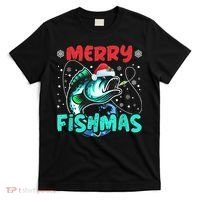 Merry Fishmas Funny Christmas Fishing Fish Gift Xmas T-Shirt thumb 0