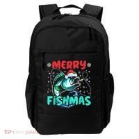 Merry Fishmas Funny Christmas Fishing Fish Gift Xmas Backpack thumb 0