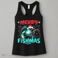 Merry Fishmas Funny Christmas Fishing Fish Gift Xmas Women's Tank Top thumb 3