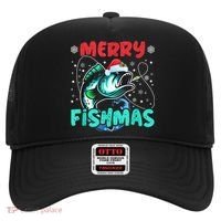Merry Fishmas Funny Christmas Fishing Fish Gift Xmas Hat thumb 0