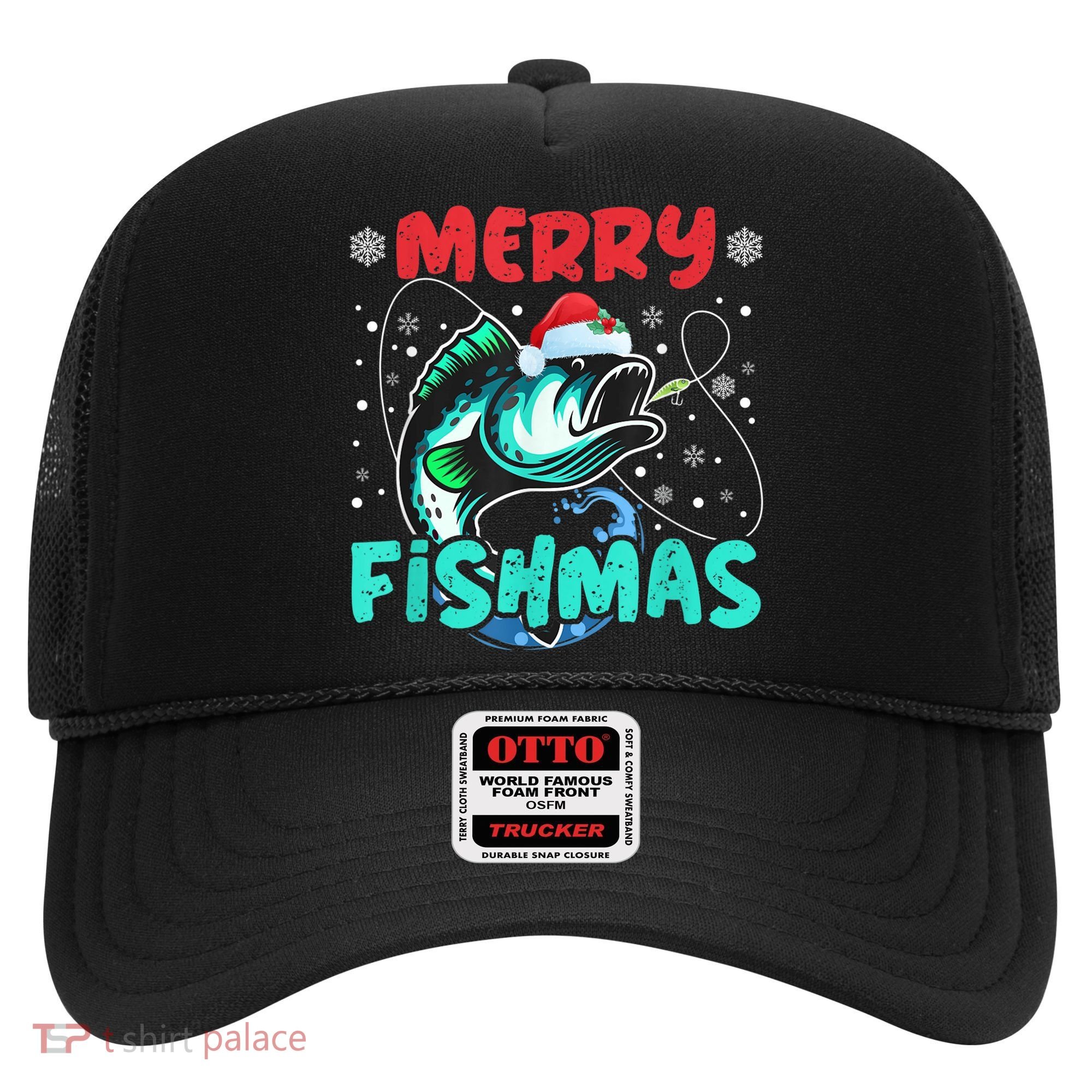 Merry Fishmas Funny Christmas Fishing Fish Gift Xmas Hat