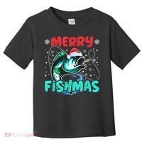 Merry Fishmas Funny Christmas Fishing Fish Gift Xmas Toddler T-Shirt thumb 0
