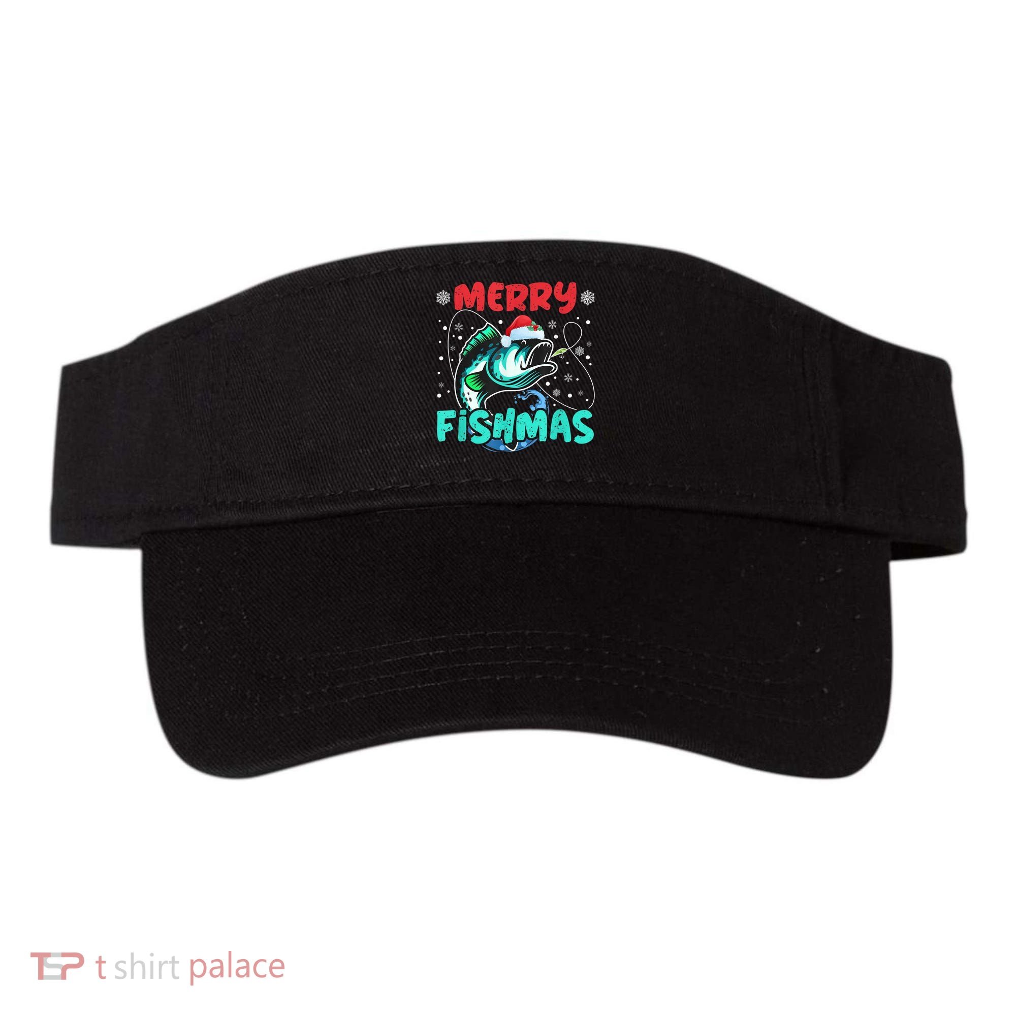 Merry Fishmas Funny Christmas Fishing Fish Gift Xmas Visor