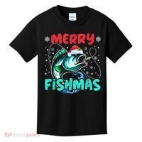 Merry Fishmas Funny Christmas Fishing Fish Gift Xmas Kids T-Shirt thumb 0