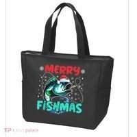Merry Fishmas Funny Christmas Fishing Fish Gift Xmas Tote Bag thumb 3