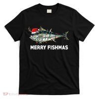 Merry Fishmas Funny Fish Fishing Fisherman Christmas Xmas T-Shirt thumb 0