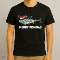 Merry Fishmas Funny Fish Fishing Fisherman Christmas Xmas T-Shirt thumb 3