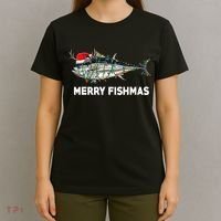 Merry Fishmas Funny Fish Fishing Fisherman Christmas Xmas T-Shirt thumb 4