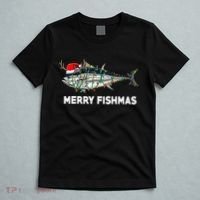 Merry Fishmas Funny Fish Fishing Fisherman Christmas Xmas T-Shirt thumb 5