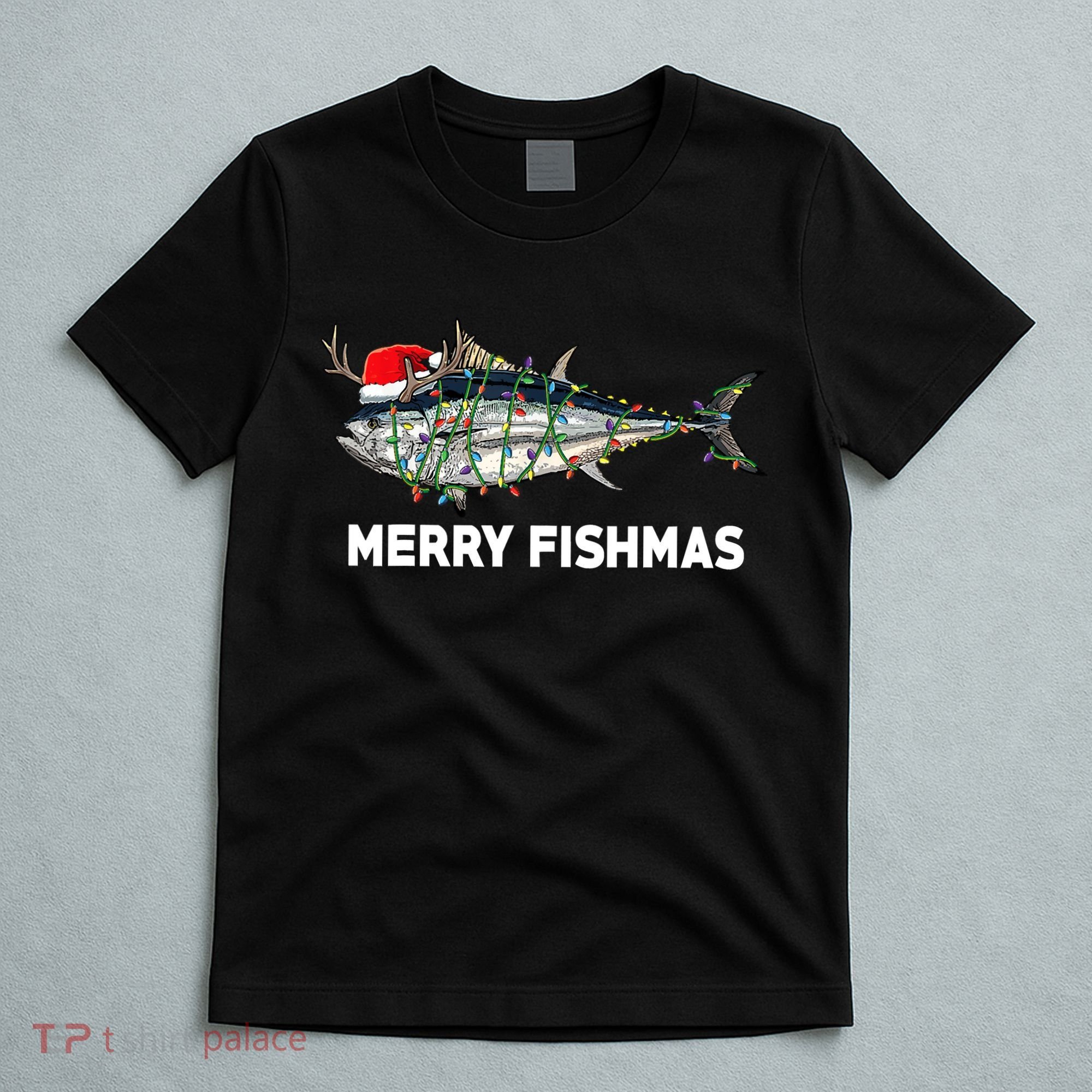 Merry Fishmas Funny Fish Fishing Fisherman Christmas Xmas T-Shirt