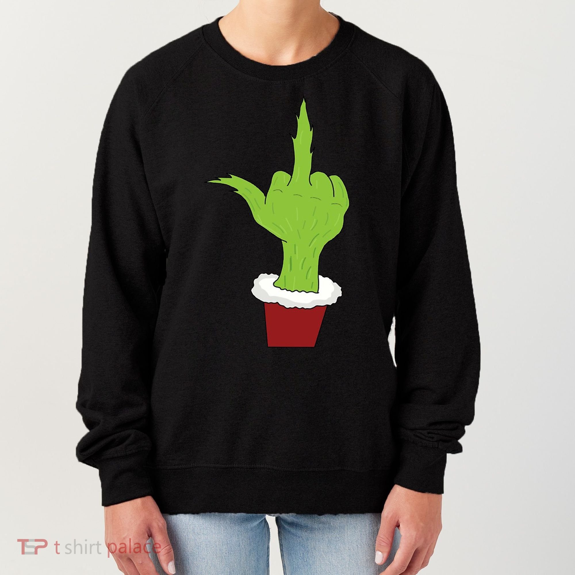 Middle Finger Funny Holiday Women's Sweatshirt