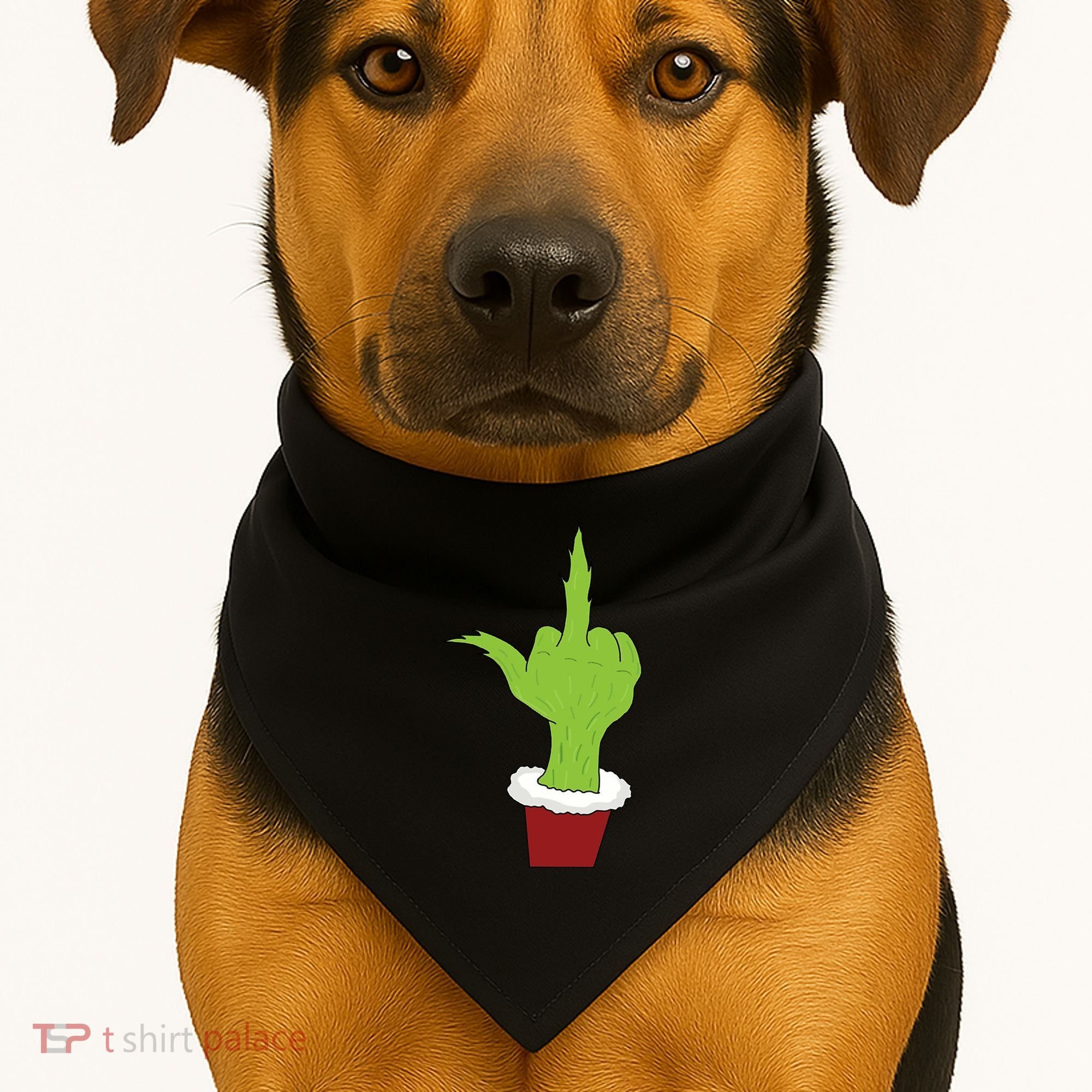 Middle Finger Funny Holiday USA-Made Doggie Bandana