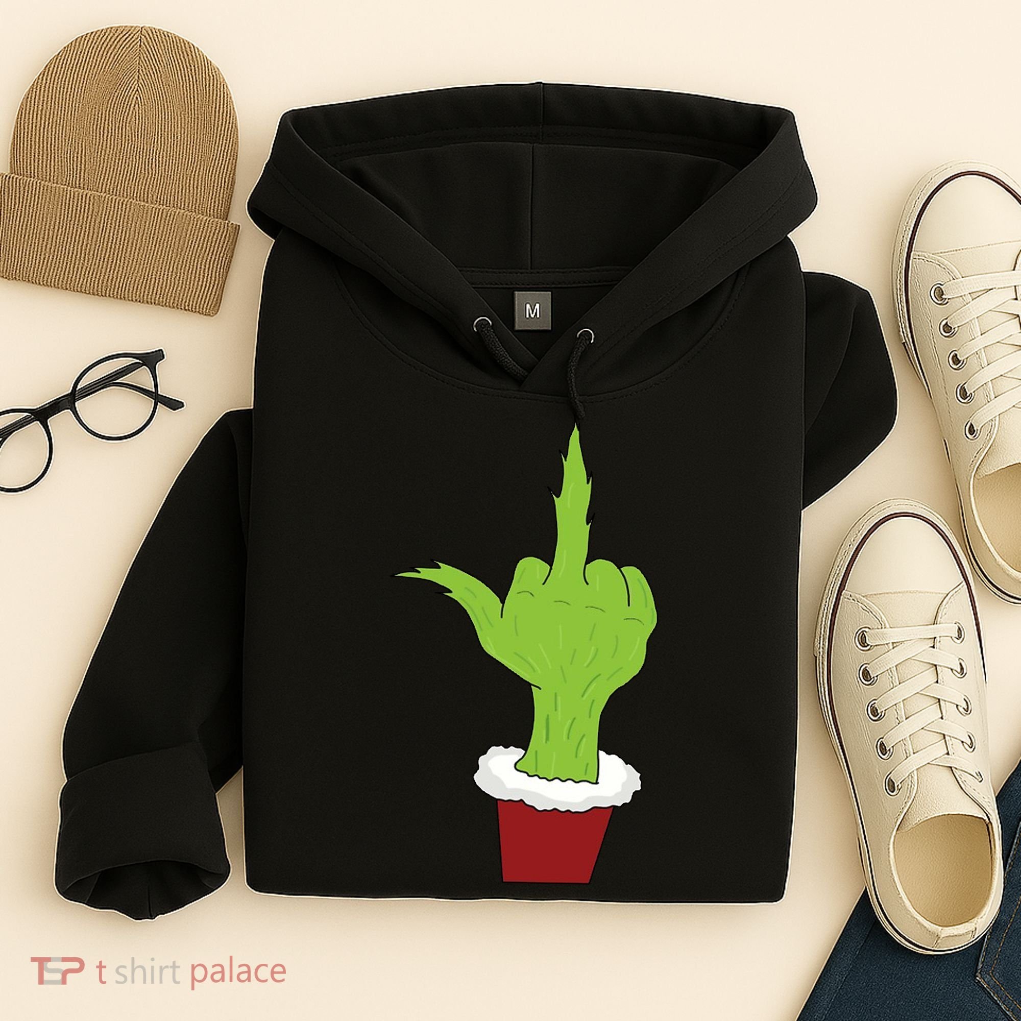 Middle Finger Funny Holiday Hoodie