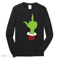 Middle Finger Funny Holiday Long Sleeve Shirt thumb 0