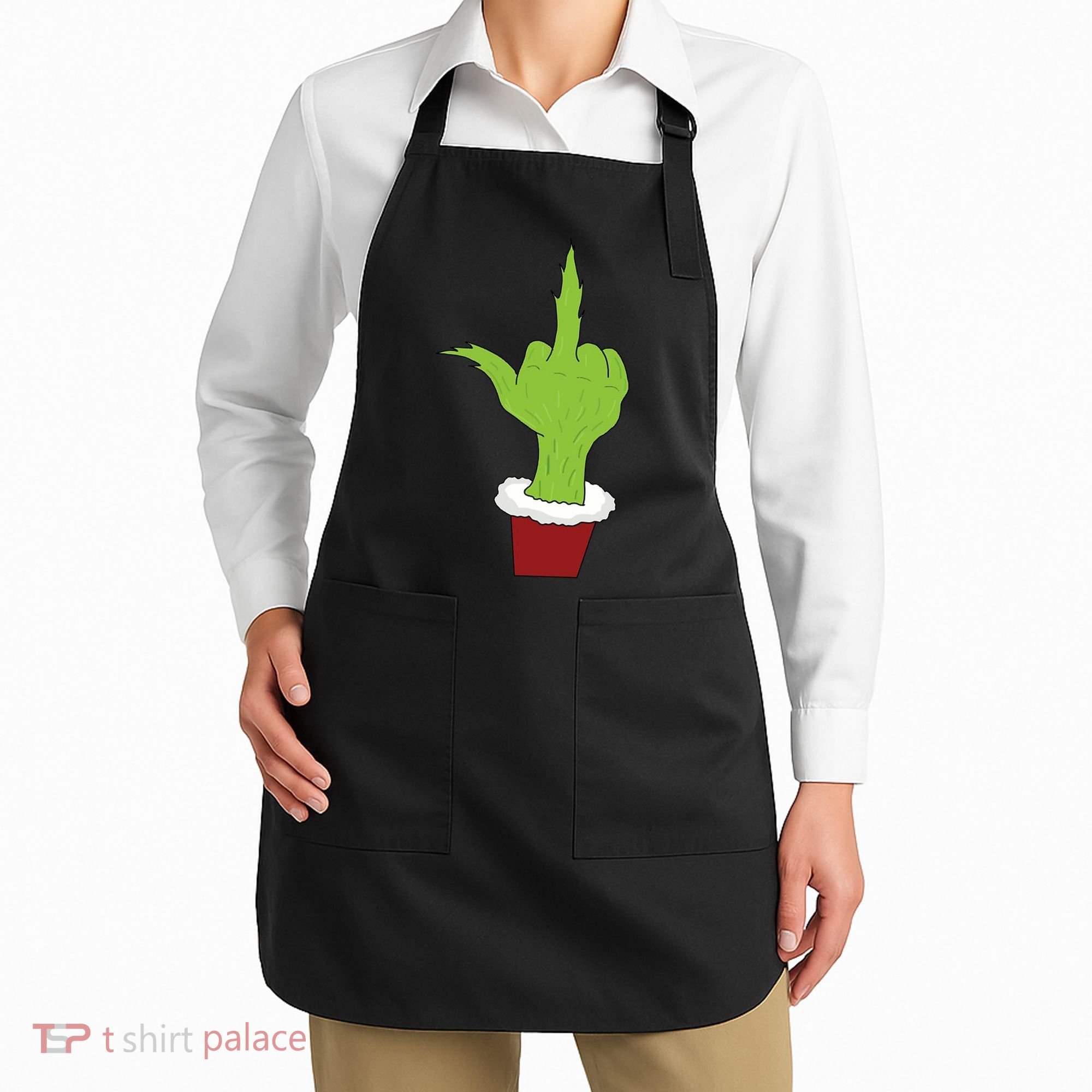 Middle Finger Funny Holiday Apron