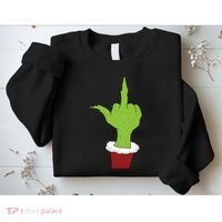 Middle Finger Funny Holiday Sweatshirt thumb 2