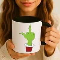 Middle Finger Funny Holiday Coffee Mug thumb 3