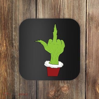 Middle Finger Funny Holiday Coaster