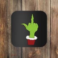 Middle Finger Funny Holiday Coaster thumb 0