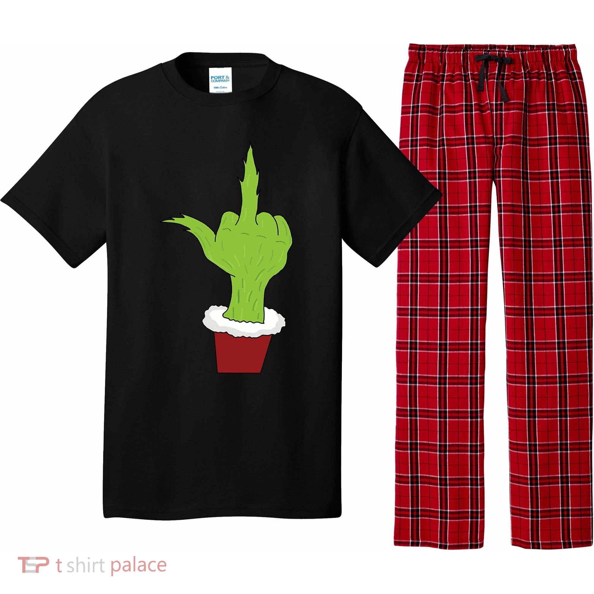 Middle Finger Funny Holiday Pajama Set