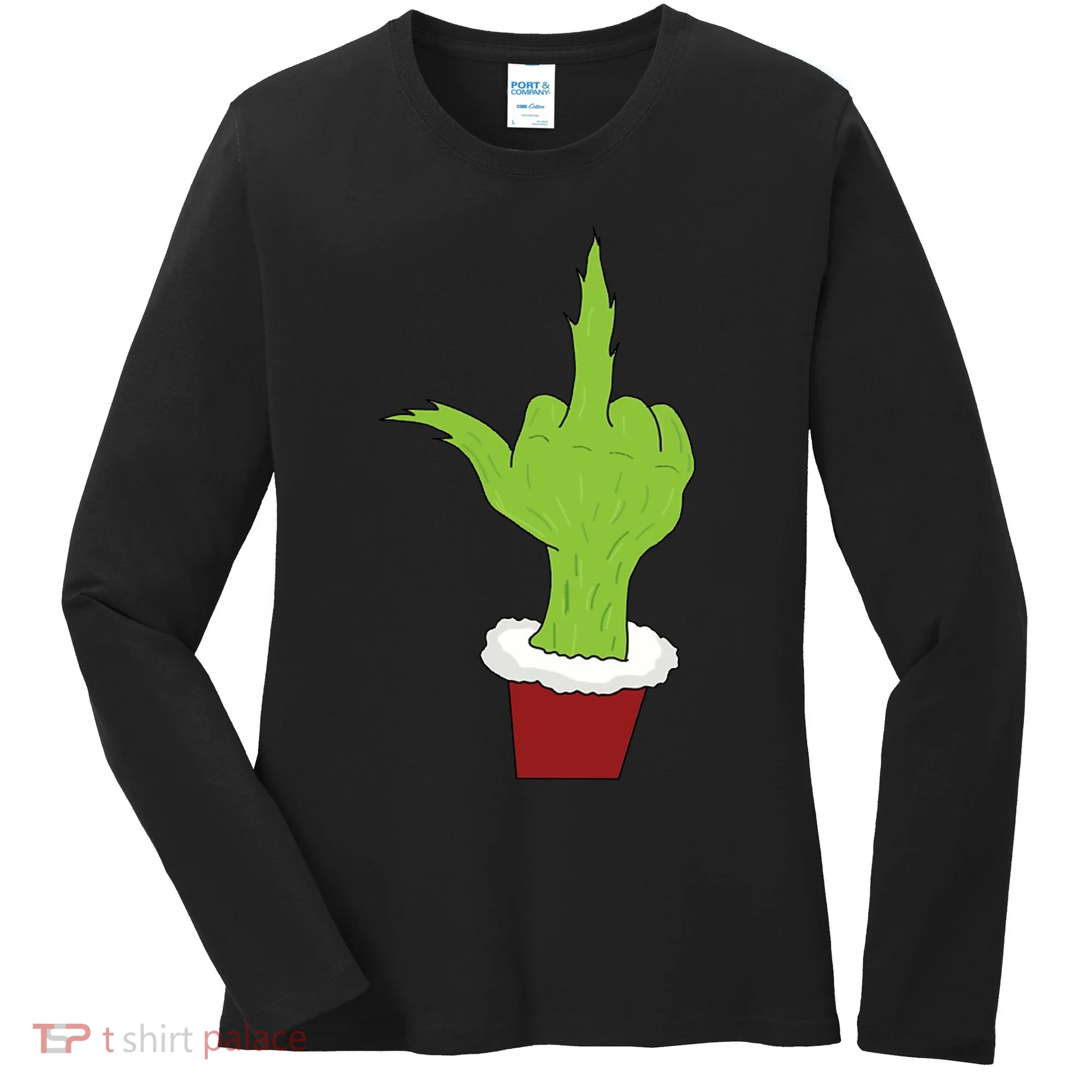 Middle Finger Funny Holiday Women's Long Sleeve Shirt