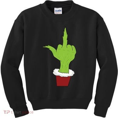 Middle Finger Funny Holiday Kids Sweatshirt