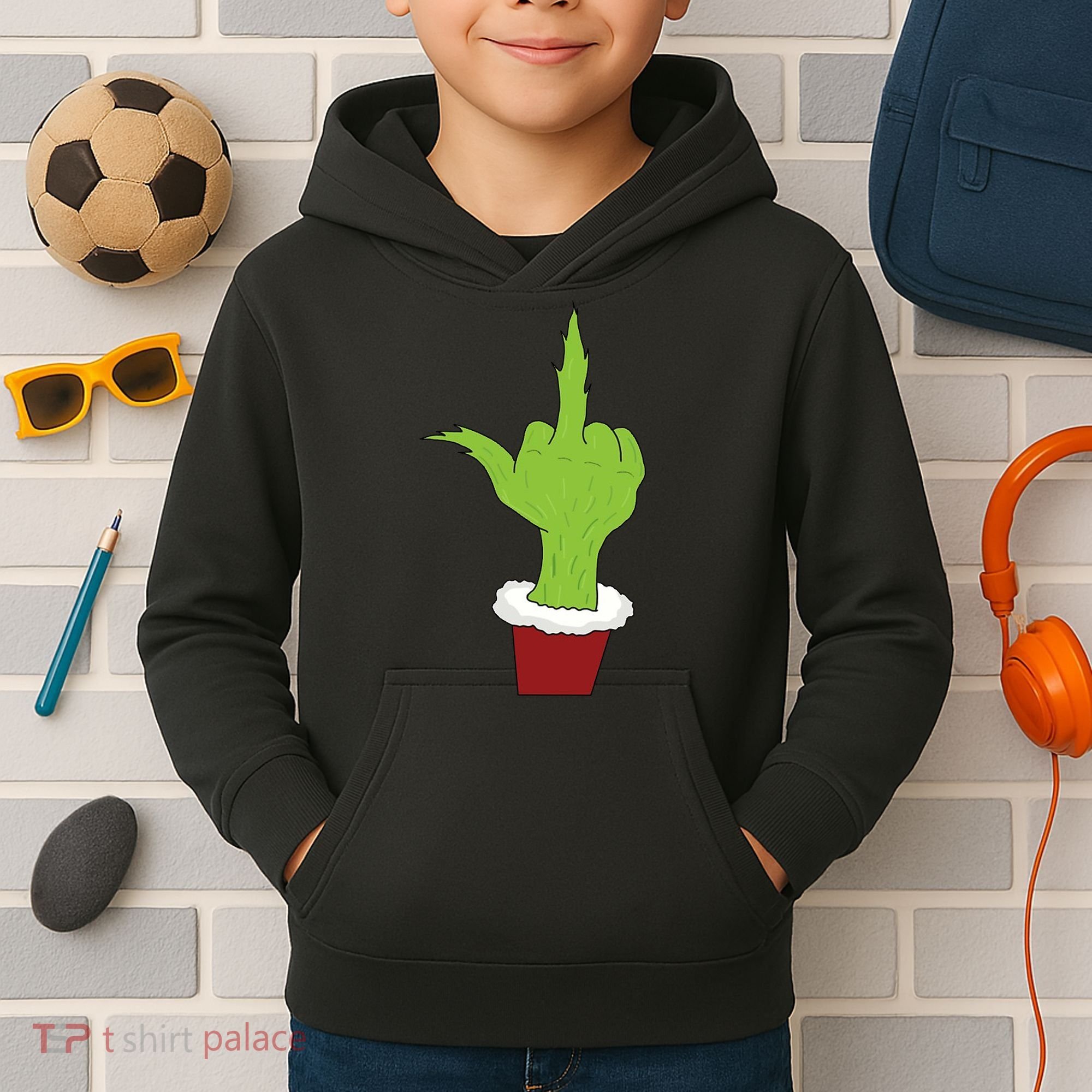 Middle Finger Funny Holiday Kids Hoodie