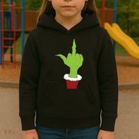 Middle Finger Funny Holiday Kids Hoodie thumb 3
