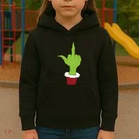 Middle Finger Funny Holiday Kids Hoodie thumb 3