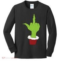 Middle Finger Funny Holiday Kids Long Sleeve Shirt thumb 0