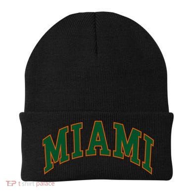 Miami Football Font Beanie