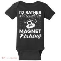 Magnet Fishing Funny I'd Rather Be Magnet Fishing Baby Bodysuit thumb 0