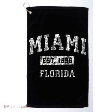 Miami Florida Fl Vintage Established Golf Towel