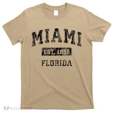 Miami Florida Fl Vintage Established T-Shirt