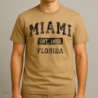 Miami Florida Fl Vintage Established T-Shirt thumb 3