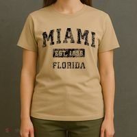Miami Florida Fl Vintage Established T-Shirt thumb 4