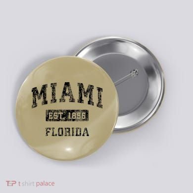 Miami Florida Fl Vintage Established Button
