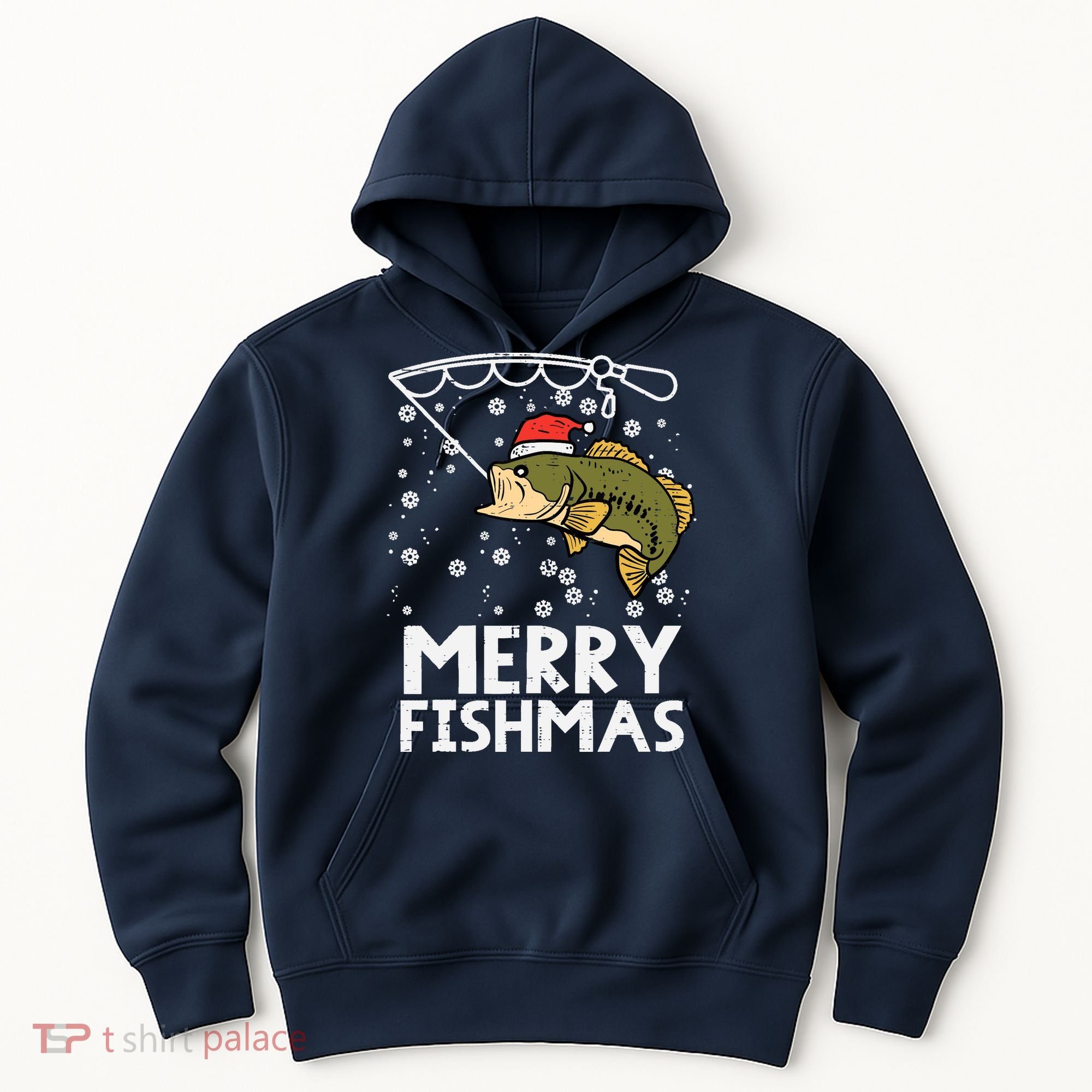 Merry Fishmas Fish Fishing Xmas Christmas Dad Hoodie