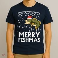 Merry Fishmas Fish Fishing Xmas Christmas Dad T-Shirt thumb 3