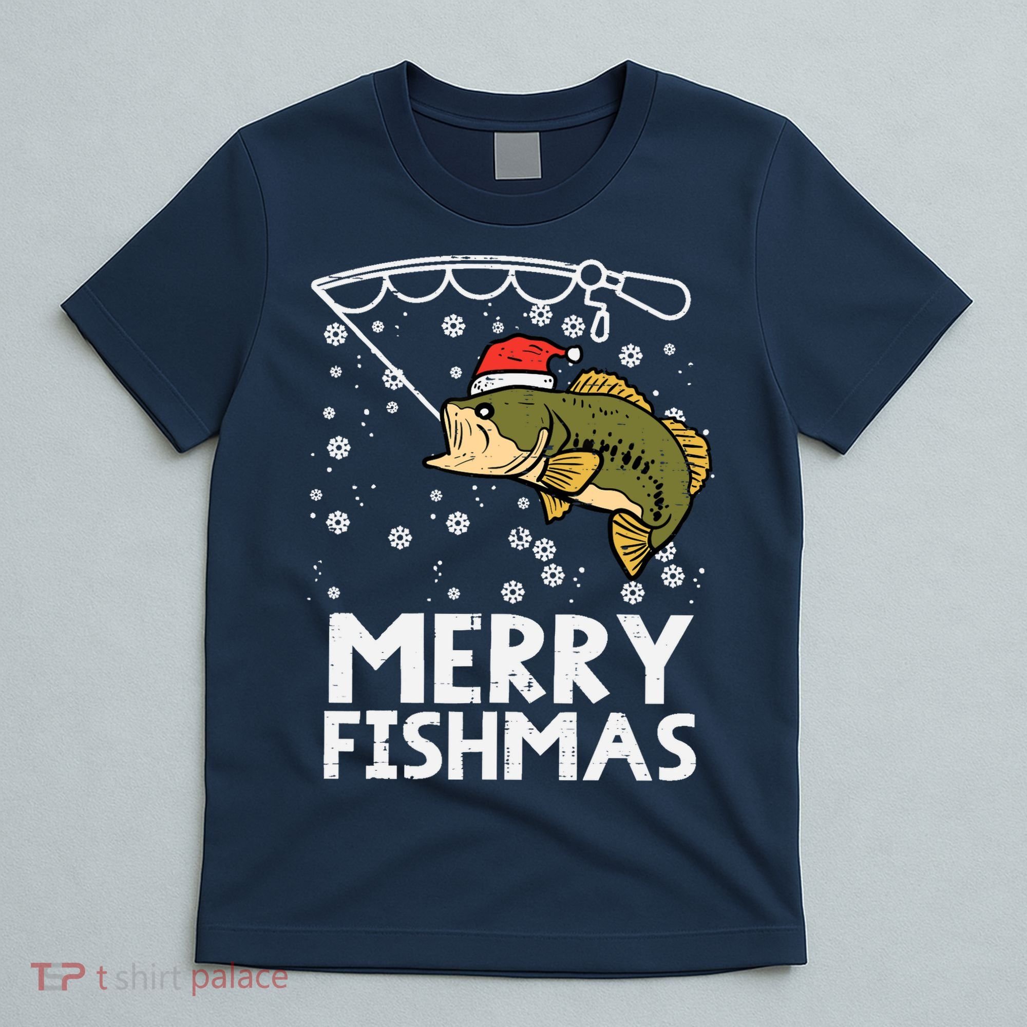Merry Fishmas Fish Fishing Xmas Christmas Dad T-Shirt