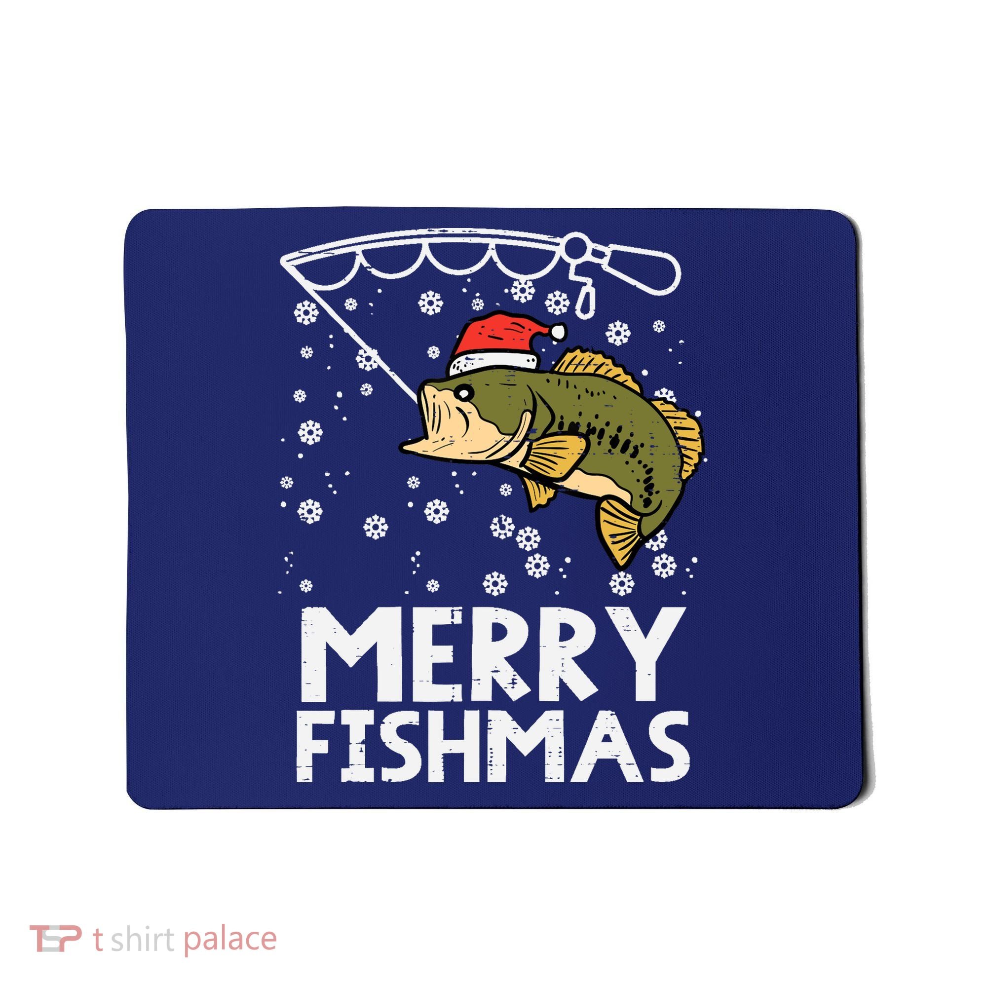 Merry Fishmas Fish Fishing Xmas Christmas Dad Mousepad