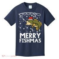 Merry Fishmas Fish Fishing Xmas Christmas Dad Kids T-Shirt thumb 0